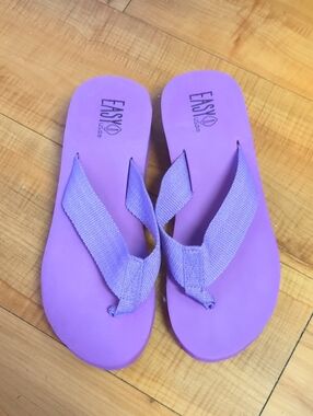Easy USA Women's Lavender Platform Flip Flop Sandals
